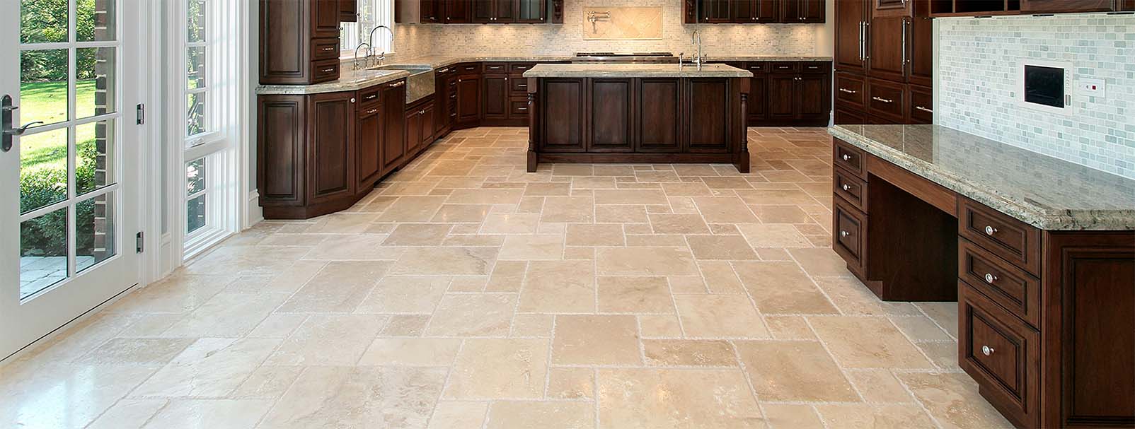 clean kitchen tile floor